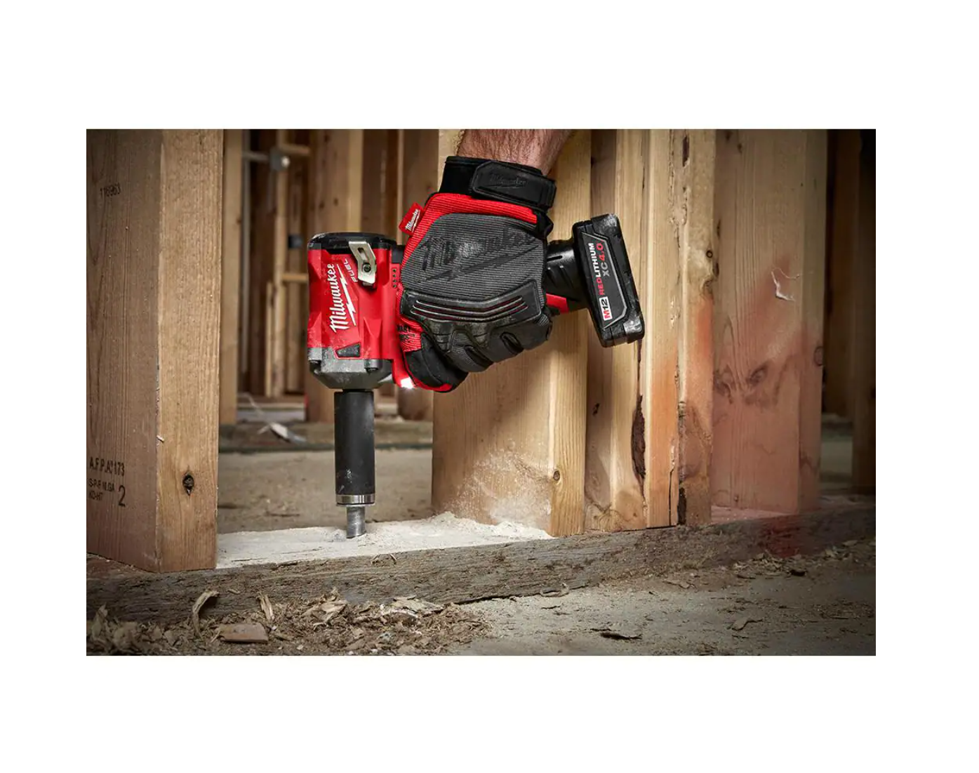 Milwaukee 2554-20-2555-20-48-11-2412 M12 FUEL 12V Lithium-Ion Brushless Cordless Stubby 3/8 in. and 1/2 in. Impact Wrenches with two 3.0 Ah Batteries