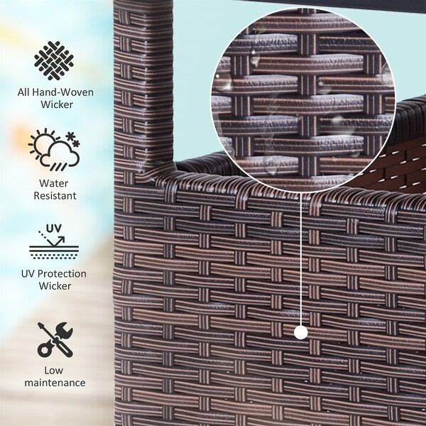 Outsunny 22'' Rattan Wicker Side Table