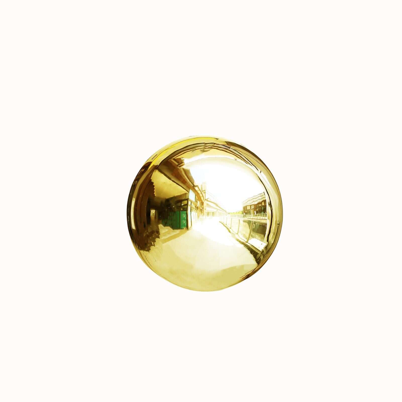 Gold Stainless Steel Gazing Globe Mirror Ball, Reflective Shiny Hollow Garden Sphere - 20