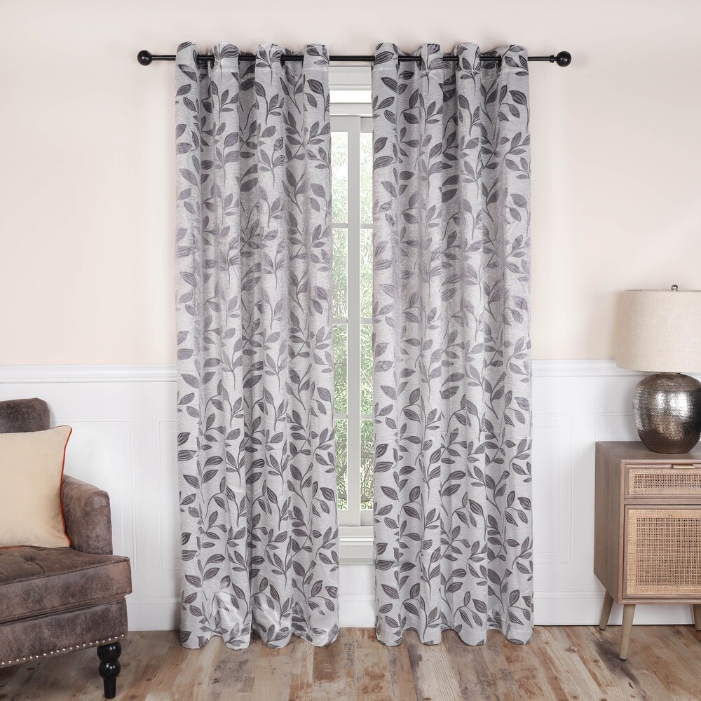 Superior Modern Bohemian Leaves Room Darkening Blackout Curtains  Rod Pocket or Grommets  Set of 2