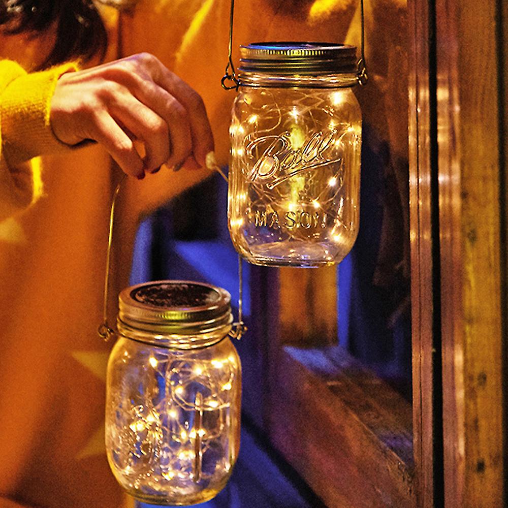 Solar Power Mason Jar Lid Lights Led Waterproof Fairy Light String Lights Garden Decor Christmas Lights Outdoor Wedding Decor