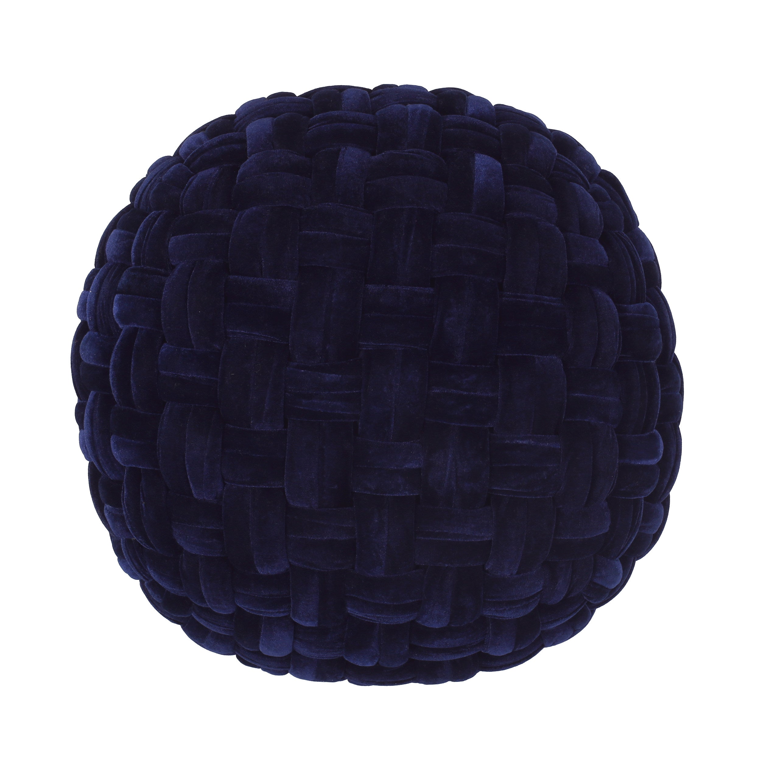 Colerain Modern Glam Handcrafted Cable Weave Velvet Round Pouf