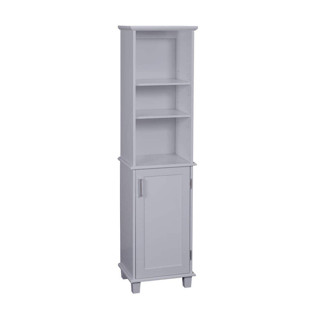 Glacier Bay Shaker Style 16 in W x 12 in D x 6225 in H Linen Cabinet in Dove Gray