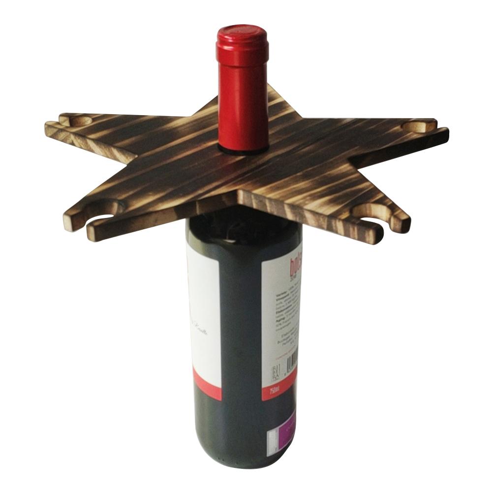 Outdoor Wine Table Portable Wooden Picnic Table Wine Glass Rack Table for Outdoors Garden Party Travel