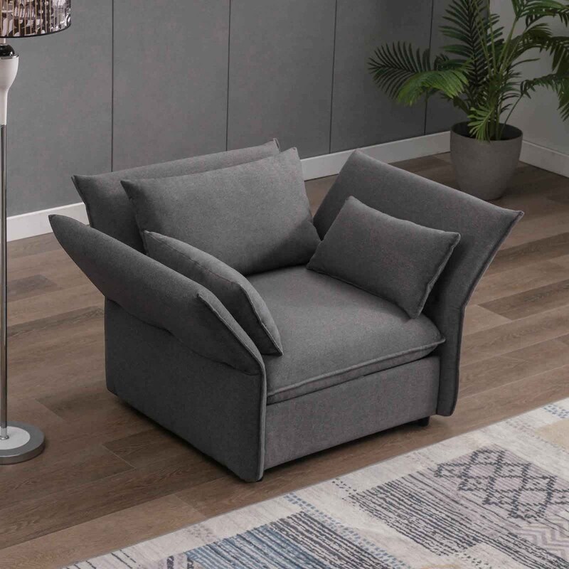 Mixoy Living Room Sofa Couch Set Upholstered Sofa with Adjustable Armrests and Backrest Minimalist Sleeper Sofas and Couches