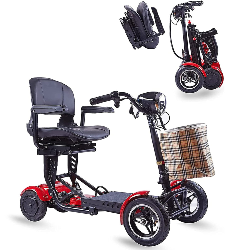 Culver Mobility - LYNX - Foldable 4 Wheels Mobility Scooter, Battery Powered Weight Capacity 300 lbs - RED