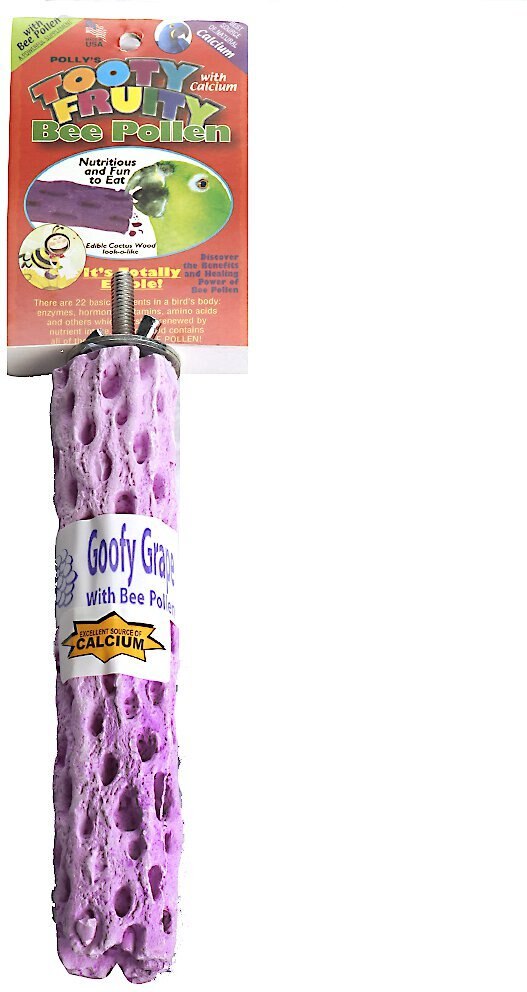 Polly's Pet Products Tooty Fruity Bee Pollen Small Bird Perch， Flavor Varies