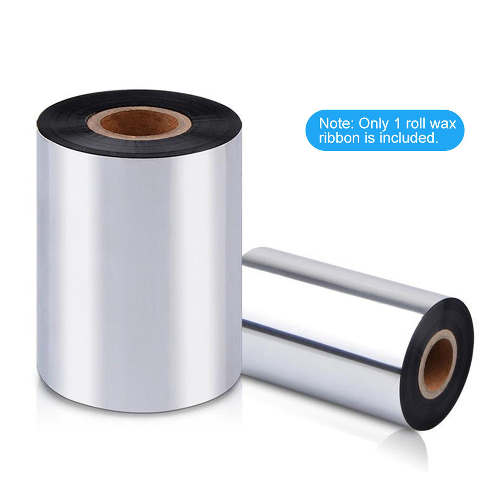 1 Roll Thermal Transfer Wax Ribbon Width 40-110mm * 300m Barcode Printing Ribbon For Printer Black