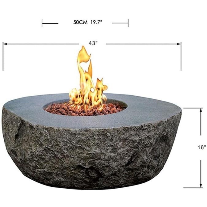 Elementi Boulder Outdoor Fire Pit Table 43\