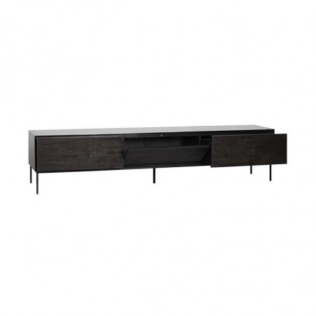 Meuble TV teck noir 242x45x53cm Grooves Ethnicraft - Mobilier intérieur - Mobilier - GRIIN