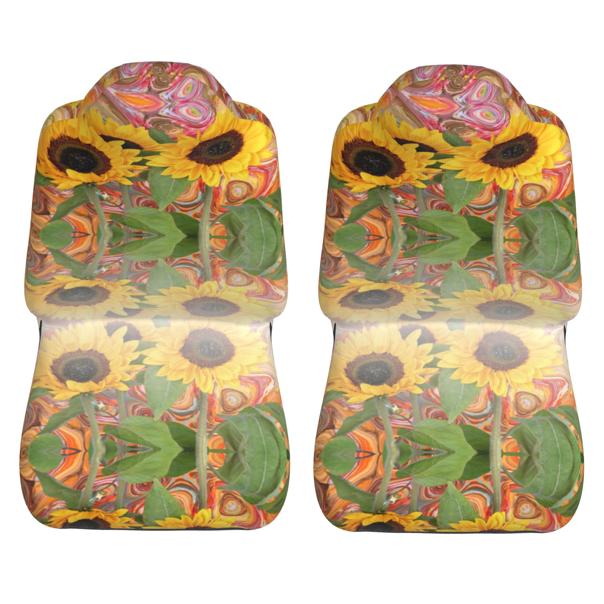 ZICANCN Car Seat Covers Front Seats Only，Sunflower Summer Automotive Seat Covers Protectors for Cars Trucks Suv 2 Pack