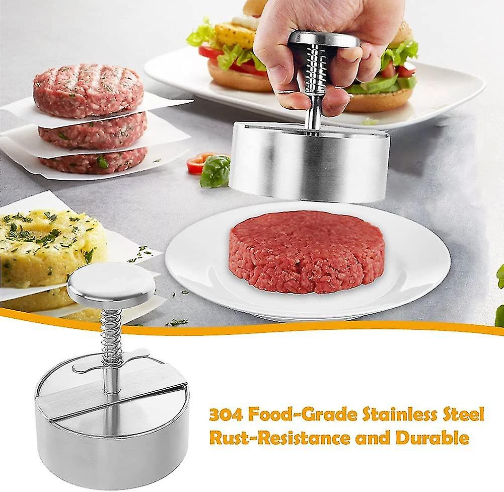 Burger Press Stainless Steel Burger Maker Hamburger Mold Perfect For Bbq Kitchen