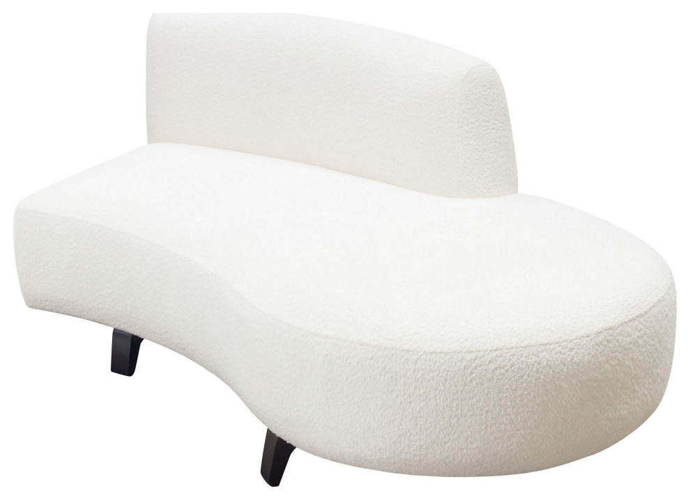 Vesper Curved Armless Right Chaise  White   Transitional   Indoor Chaise Lounge Chairs   by AMOC  Houzz