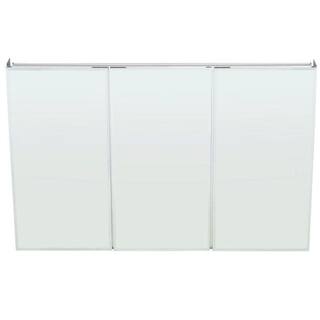 Pegasus 48 in. W x 31 in. H Frameless Recessed or Surface-Mount Tri-View Bathroom Medicine Cabinet with Beveled Mirror SP4590