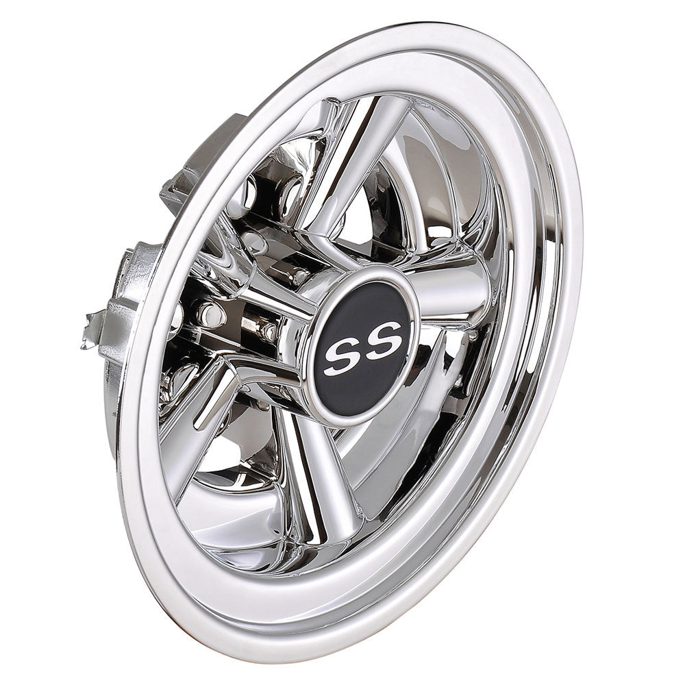 Yescom SS Golf Cart Hub Caps Set (4) 8 in Chrome EZGO Club Car Yamaha