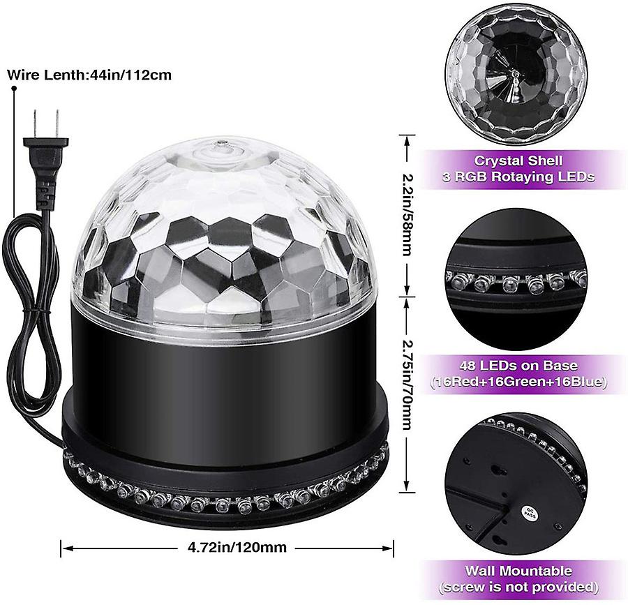 Mini Rgb 5w Crystal Magic Ball Led Stage Lamp Sound Actived Auto Dj Ktv Disco Laser Stage Effect Light Party Christmas Lights