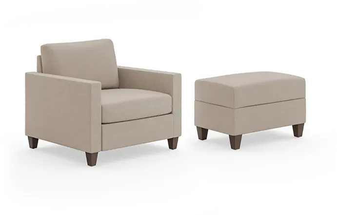 Dylan Tan Armchair and Ottoman