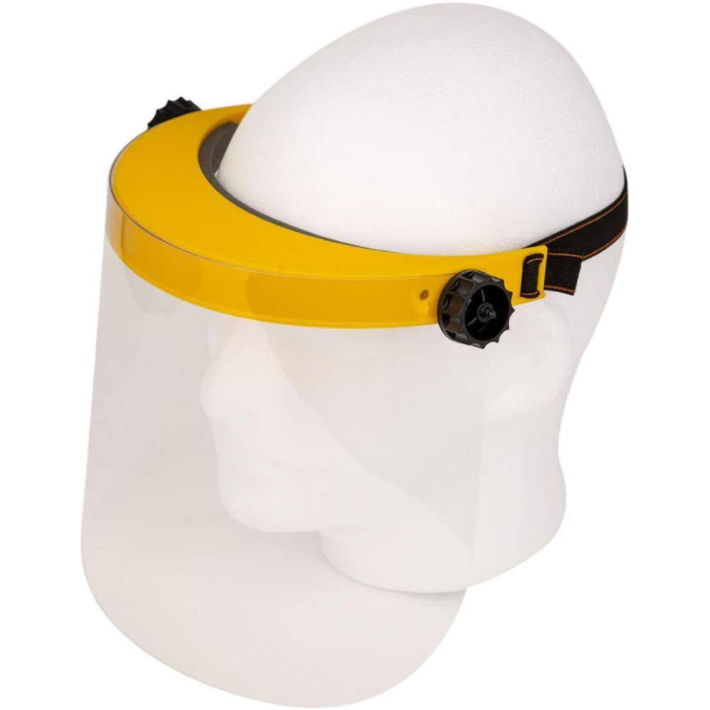 Safe Handler Yellow Reusable Facial Protection Clear Face Shield (1-Pack) BLSH-ES-SFS