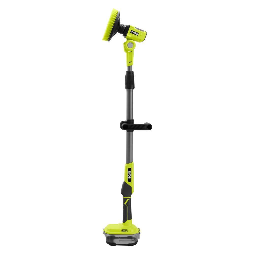 RYOBI ONE+ 18V Cordless Telescoping Power Scrubber (Tool Only) with 6 in. Knit Microfiber Kit P4500-A95KMK1