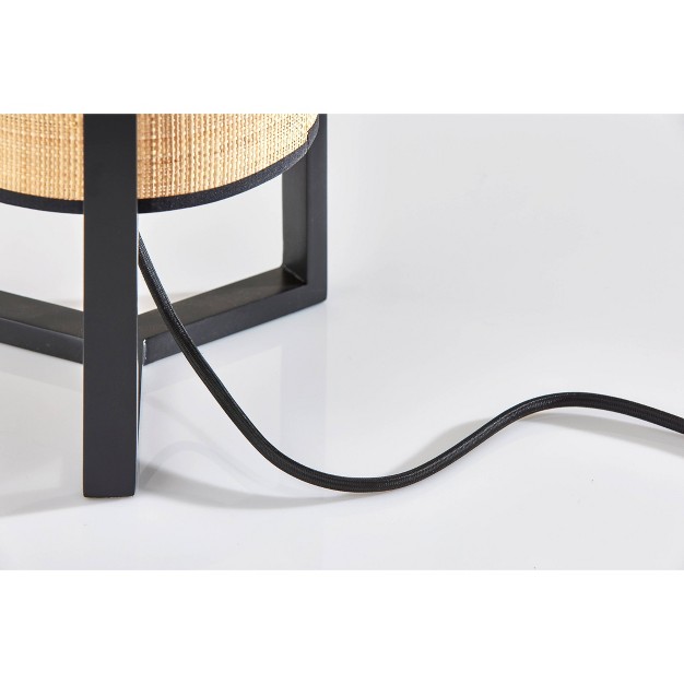 Quinn Table Lantern Wood Black Adesso