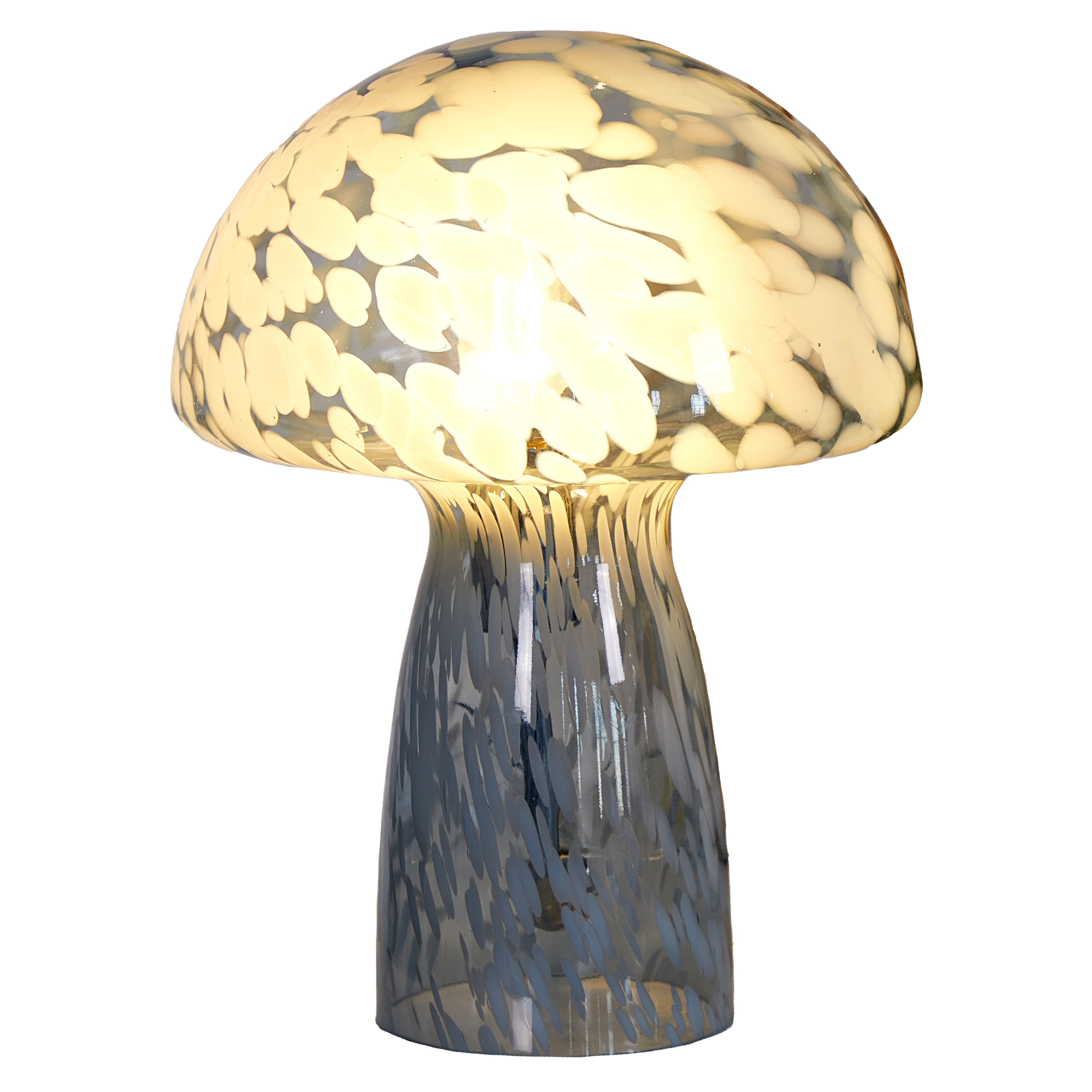 Urban Shop Novelty Glass Mushroom Lamp, Blue Tortoise, 12