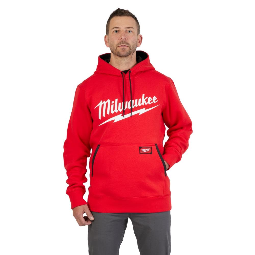 MW Midweight Pullover Hoodie Big Logo Red 352RM910 from MW