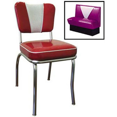 Richardson Seating 4220 Nostalgic Diner Chair - V Back Inset， Grade F Upholstery