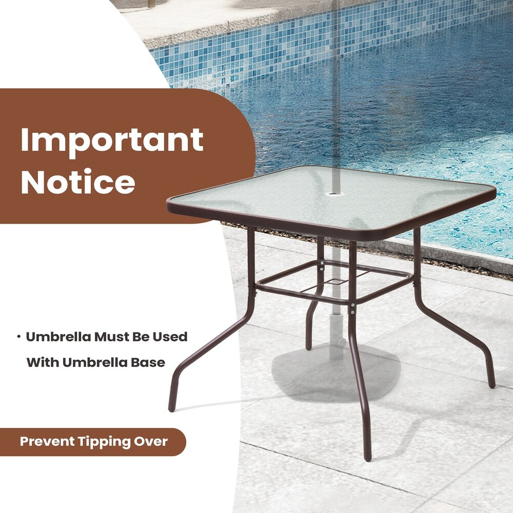 Pellebant Outdoor Dining Table with Umbrella Hole   See the Picture Images