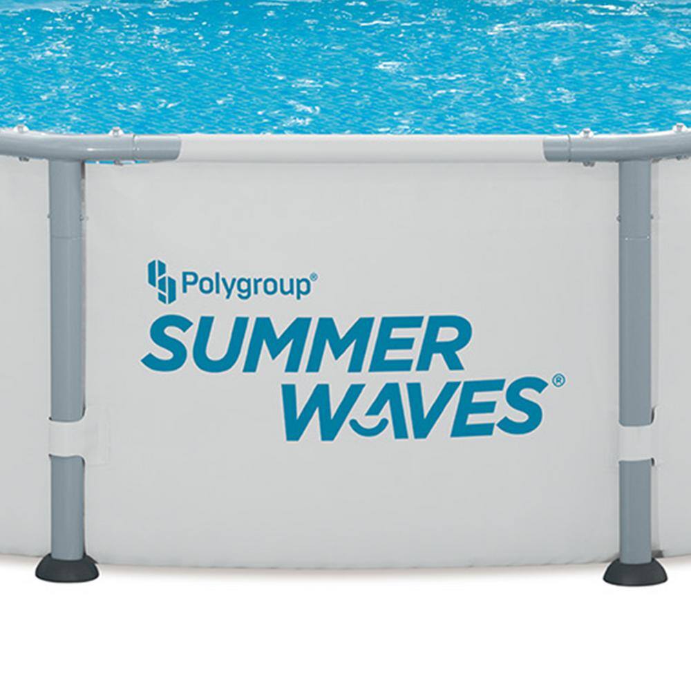 Summer Waves Elite 12 ft. Round 30 in. Metal Frame Above Ground Pool Set with Filter Pump P4001230A