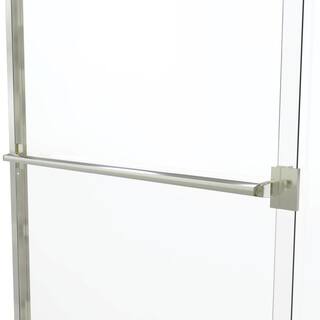 Basco Classic 44 in. x 65-12 in. Semi-Frameless Sliding Shower Door in Brushed Nickel CLCH05A4465CLBN