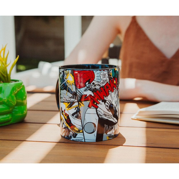 Silver Buffalo Marvel Comics Panels Ceramic Mug Holds 20 Ounces