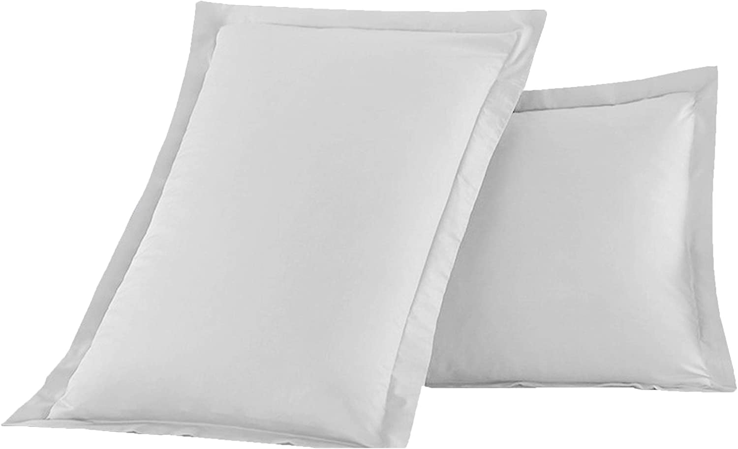 Hotel Quality 2-Piece Pillow Shams Microfiber Double Brushed-100% Hypoallergenic-Wrinkle Resistant， Standard/Queen， White