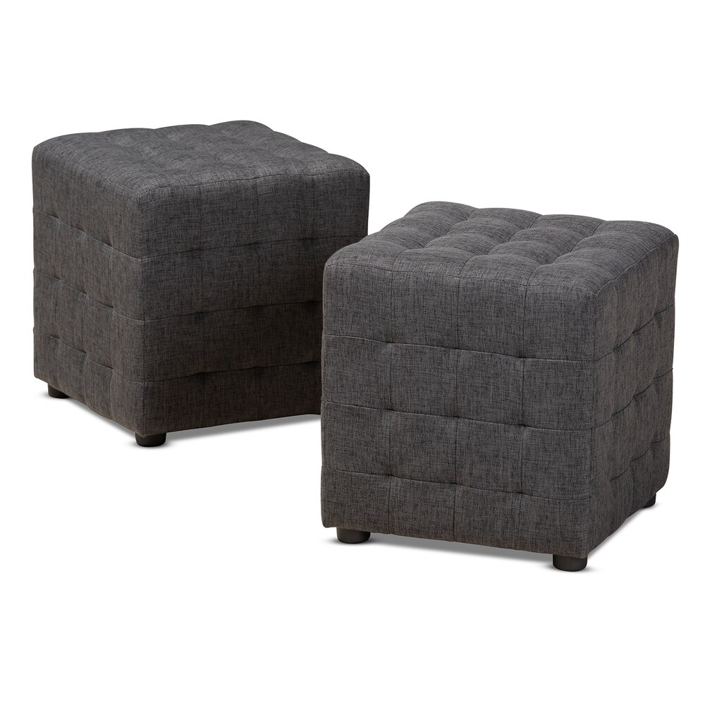 Contemporary Fabric 2 Piece Ottoman Set