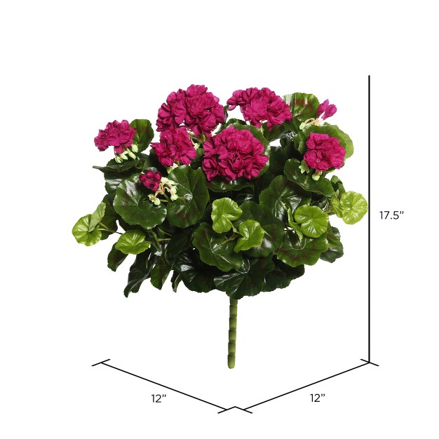 Vickerman Artificial Polyester Geranium Bush