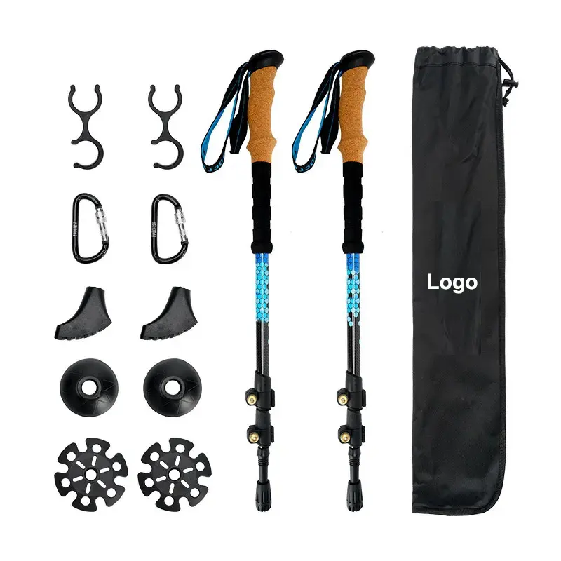 Self Defense Trekking Stick Telescoping 3 Section Nordic Walking Stick Foldable Carbon Camping   Hiking Tungsten 24 Hours 135