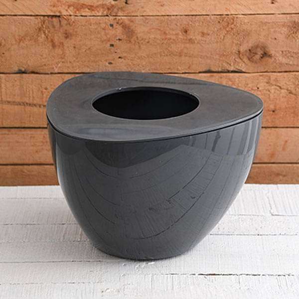 12 inch (30 cm) Triangle Shape Big Plastic Planter (Grey)