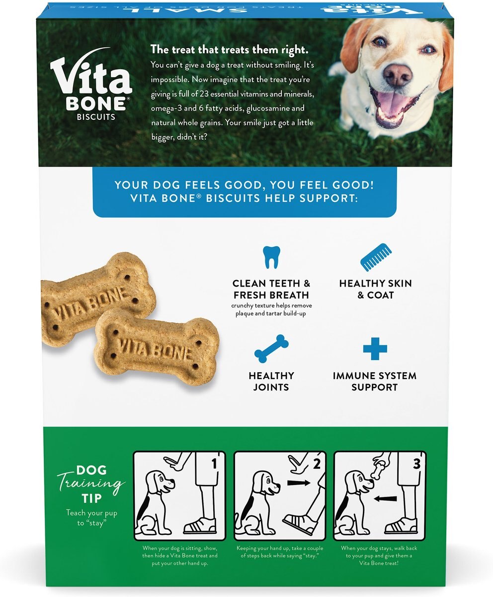 Vita Bone Crunchy Biscuit Small Dog Treats， 24-oz box