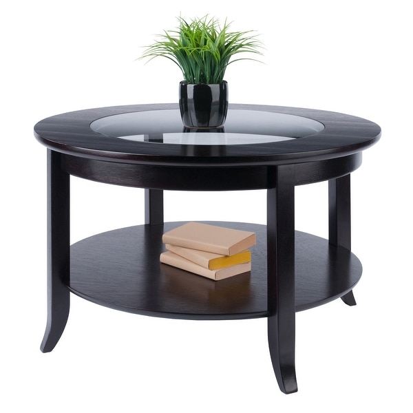 Genoa Coffee Table， Espresso - 30 x 30 x 18.03 inches