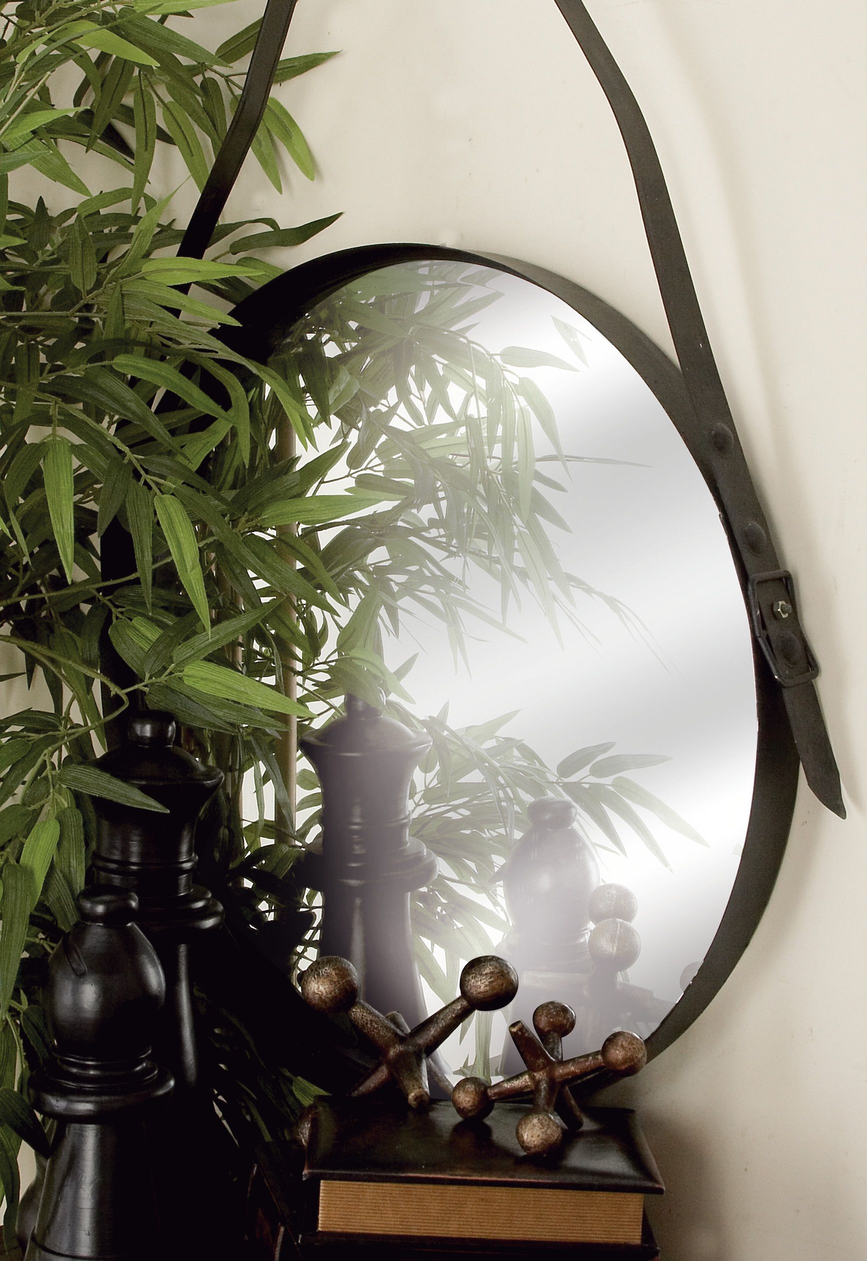 Black Industrial Metal Wall Mirror 31 x 25