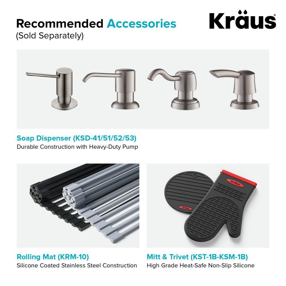 KRAUS Standart PRO Drop-In Stainless Steel 18 in. 1-Hole Single Bowl Kitchen Sink KHT301-18