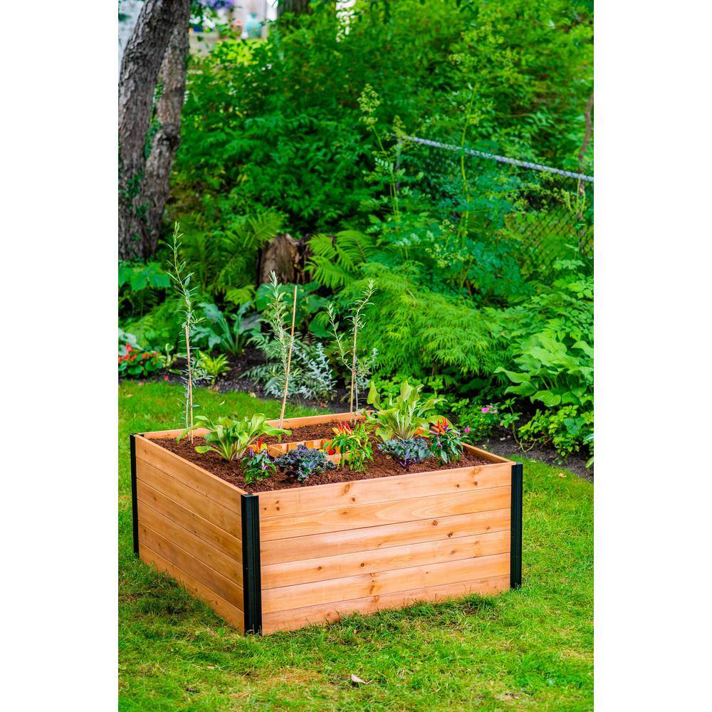 VITA Mezza 48 in. x 48 in. x 22 in. Golden Brown Wood Raised Composting Garden VT17701