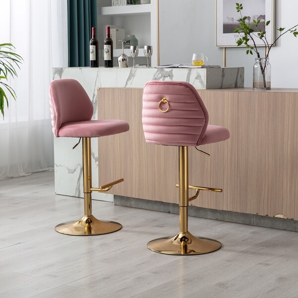 Adjustable Counter Height Swivel Bar Stools Chair Set of 2