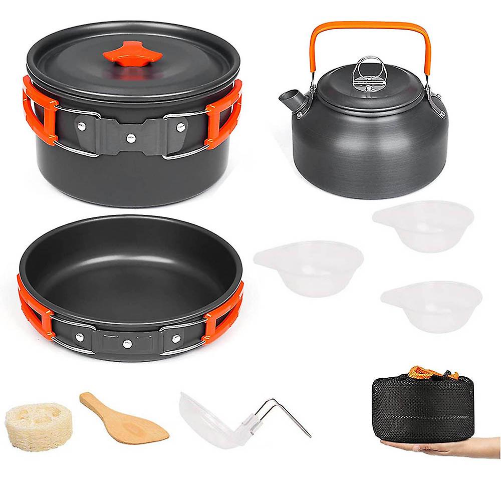 Camping Cookware Kit Outdoor Cooking Set Aluminum Equipment Outdoor Pot Travel Tableware Kitchen Hiking Picnic Bbq