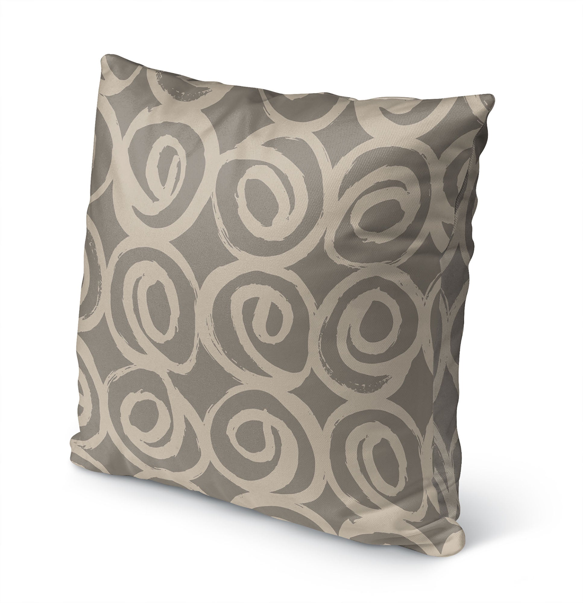 Roses Abstract Taupe Outdoor Pillow by Kavka Designs