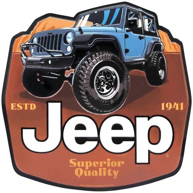 Collections Etc Jeep Embossed Metal Tin Vehicle Sign