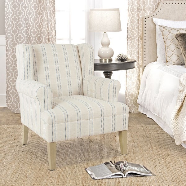 HomePop Emerson Rolled Arm Accent Chair - Blue Calypso Stripe