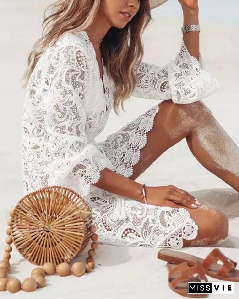 Sexy Lace V Neck Daily Fashion Mini Dresses