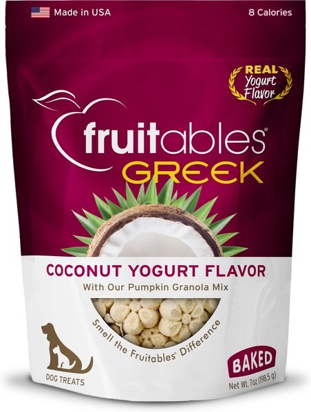 Fruitables Greek Coconut Yogurt Flavor Crunchy Dog Treats