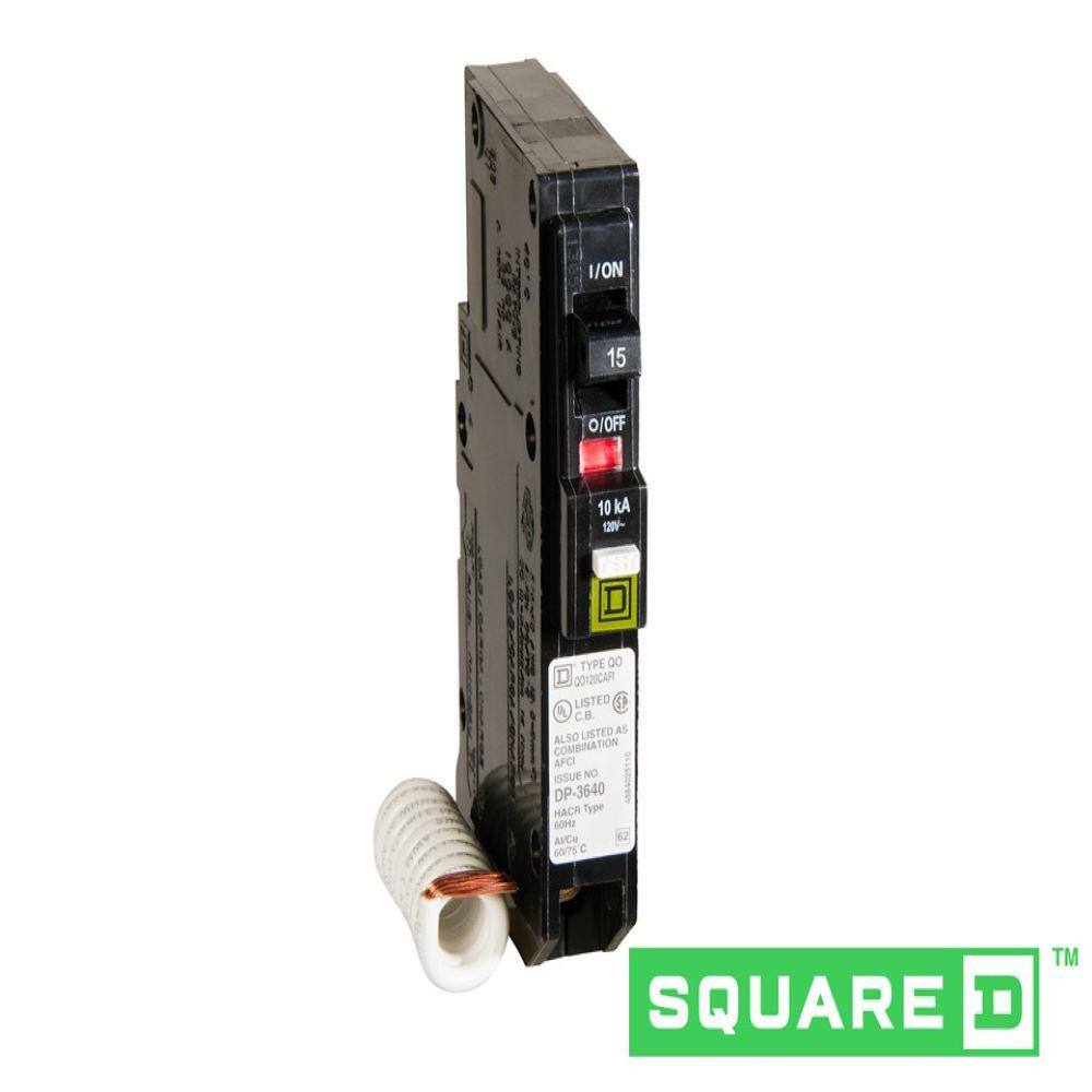 Square D QO 15 Amp Single-Pole Combination Arc Fault Circuit Breaker(QO115CAFIC) QO115CAFIC