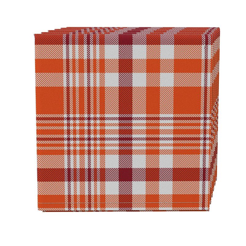 Napkin Set of 4， 100% Cotton， 20x20， Plaid 14